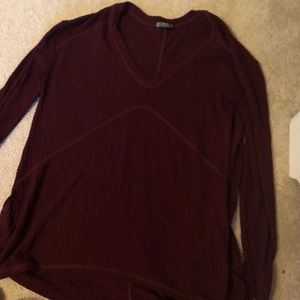Burgundy V Neck Longsleeve